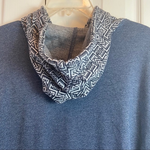 Pacsun Blue Aztec Tribal Pull Over Hoodie Mens Med - Picture 6 of 7